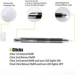 Pen with Light, Light Up Ballpoint Pen, Bright Lighted Pens for Writing in the Dark Led Light Flashlight Nurses Pen with Light Tip 1 Pack Penlight-White Light