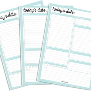 JULIANNE & CO Daily To-Do Undated Tear-Away Planner Noteps - Premium Personal Organizer for Home, Office, Work, School - 50 Pages for Daily Tasks, Notes, Water Intake and Meal Prep (8.5 x 11) (3-PK)