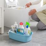 Haundry Large Cleaning Supplies Cdy with Handle, Plastic Storage Bucket Organizer for Cleaning Products, Shower Cdy Basket for Car, Dorm, Bathroom, Garden, Kitchen -White