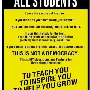 Classroom Rules Poster High School Supplies For Teachers Yellow Notice To All Students Warning Cool Wall Art Print Poster 12x18