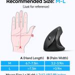 TECKNET Ergonomic Mouse, Wireless Bluetooth Vertical Mouse, 4800 DPI Optical Tracking, 6 justable DPI, Quiet Clicks, 2.4GHz with USB A Receiver, 12 Months Battery, 6 Buttons, Wide Compatibility