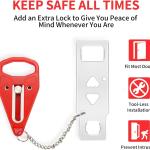 Rerishom Portable Door Lock Extra Lock for ditional Privacy and Safety in Home, Hotel, Apartment, AirBNB - Red