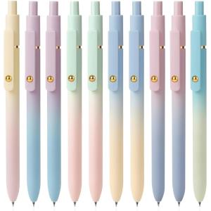 FIOVER Gel Pens, 12 Pcs 0.7mm Comfort Grip Quick Dry Black Ink Pens Fine Point Smooth Writing Pens, Cute Office Back to School Supplies Gifts for Women (12PCS Grient Black Ink)