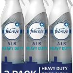 Febreze Air Mist Air Freshener Spray, Odor-Fighting Room Spray, Air Fresheners for Home and Bathroom and Kitchen, Aerosol Can, Heavy Duty Crisp Clean Scent, 8.8oz, 3 Count
