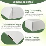 7"x5"x2" Shipping Boxes Set of 3, White Corrugated Cardboard Box Literature Mailer