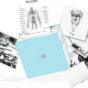 Phomemo M02 Mini Sticker Printer, Portable Thermal Inkless Printer, Sticker Maker Machine with 1 Roll Paper, Print Pod for Learning, Study Notes, Photos, Work, Receipts