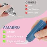Amabro Small White Out Tapes, 6PCS Tape Roller Instant Correction Tape Mini Whiteout Tape Set Cute Correction Rollers for Students Office Workers Home School Stationery Supplies (Grient Blue)