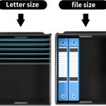 Huolewa File Organizer Box with Lid, Collapsible File Folder Organizer for Office Document Storage, Filing Box with Plastic Slide for Letter Size Hanging File Folders(1 Pack, Black)