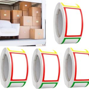 1000Pcs hesive Name Tag Labels Stickers, BetterJonny 25 x 45mm Colored Blank Name Tag Category Tags Category Tag Stickers with Strong hesion for Office School and Home(4 Colors)