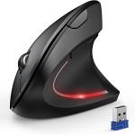 TECKNET Ergonomic Mouse, Wireless Bluetooth Vertical Mouse, 4800 DPI Optical Tracking, 6 justable DPI, Quiet Clicks, 2.4GHz with USB A Receiver, 12 Months Battery, 6 Buttons, Wide Compatibility