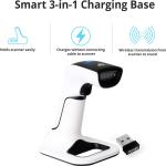 ScanAvenger Wireless Portable 1D&2D with Stand Bluetooth Barcode Scanner: 3-in-1 Handheld Scanner, Rechargeable Battery for Inventory - USB Bar Code/QR Reer (1D&2D with Next Gen Stand)