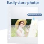 20 Pack Clear A5 6 Ring Binder Inserts Sleeves, 7.8x5.98 in Plastic Clear Binder Sleeves 2 Pocket, Plastic Page Protectors for 6 Ring A5 Inserts Index Cards, Photocards, Postcards, Pictures