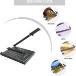 12" Guillotine Paper Cutter - 10 Sheet Capacity for Cardstock, Photos & Crafts | Heavy Duty Steel Base with Safety Guard | Ideal for Office, School or Home Use
