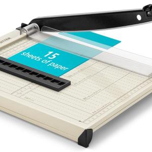 Ecraft 12" Guillotine Paper Cutter：Paper Trimmer Accurate Cutting with Safety Guard,15 Sheets Capacity,Magnetic Guide,Heavy Duty Metal Base, Perfect for Cardstock,Cardboard,Vinyl,Crafts & Photos
