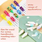 28 Pcs Mini Highlighter with Sticky Notes, Candy Pastel Highlighter, Cute Chisel Tip Marker Pen, Colourful Kawaii Carrot Cone Pencil Lollipop Shape Pens for Writing Drawing Diary