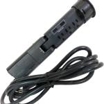 Electriduct Desktop Pull-Up PowerTap Grommet with Surge Protector and USB Charger 2.4 Amp (Black)