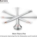 Metal Gravity Spinner Pen – Crafted with Japanese Precision, Anodized for a Sleek Metallic Finish – Relieves Stress & Sparks Creativity – Elegant Gift for Professionals and Gruates (Silver)