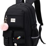 abshoo Big Student Laptop Backpack For College Women Middle High School Teen Girls Bookbag Travel Daypack (Black)