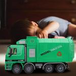 Liberty Imports Kids 14" Garbage Truck Toy, Large Friction Powered Sanitation Waste Management Truck Play Vehicle with Side Loing and Back Dump