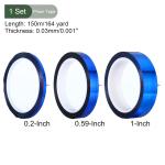 YOKIVE Metalized Tape, 3 Roll Self hesive Mirror Reflective Decorative Tape, Great for Craft Project, DIY Art, Home (Blue, 0.2/0.6/1 Inch x 55 Yard)