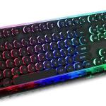 Keyboard Computers Accessories GX60 Retro Style Mechanical Feel Gaming Keyboard Gaming Peripherals Wired Backlit Keyboard