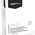 Basics Multipurpose Copy Printer Paper, 8.5 x 11 Inches , 24 lb, 1 Mega Ream, (800 Sheets), 97 Bright, White