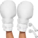 Medical Double Security Mitts - One Size Fits All Hand Restraint Gloves for Elderly & Medical Procedures -Me With Extra Pding for Comfort & Protection - Includes Bed Restraints - 2 Gloves