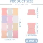25 Sheets/300 Pieces Sticky Index Tabs Double Sided Post-it Flags Book Page Markers Tabs Self hesive Stickers Blank Monthly Tabs Writable Sticky Notes for Labeling (Morandi)