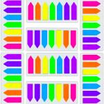 Sticky Notes Flags 1120 Pcs, 7 Color Index Tabs Index Flag Bright Colors Page Index Stickers Translucent Page Makers for Page Bookmarks (Arrows)