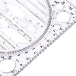 2 Pcs Multifunctional Drawing Ruler, Angle and Circle Maker Drawing Geometric Drawing Template Measuring Ruler Draw Tool for Office and School