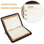 Lemical Zipper Leather Journal Refillable Binder Notebook 160 Pages Portfolio Pfolio with Calculator & Card Slot & Pen Holder Notep Business Travel Diary Office School Supplies (Blue)