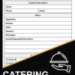 Catering Order Forms Book: Food Service Order Form | 100 Sheets