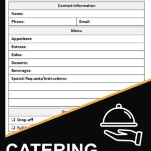 Catering Order Forms Book: Food Service Order Form | 100 Sheets