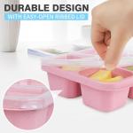 8 Pack Bento Snack Containers Set， 4 Compartment Food Storage Containers ，Wheat Straw Meal Prep Lunch Box ，Plastic Food Storage container, Microwave and Dishwasher Safe (8pack（4colour)