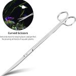 Ohtomber Aquascape Tools Aquarium Kit - 4PCS Terrarium Supplies Include Long Tweezers for Terrarium, Feeding Tongs, Aquarium Scissors, Algae Scraper for Fish Tank Cleaning Plant Trimming