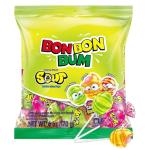 Bon Bon Bum – Fruity Lollipop with Bubble Gum center – Perfect for Parties and Sharing (10 Pieces, Sour)