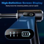 Compressed Air Duster-3 Gear justable 100000RPM Electric Air Duster with LED Light, Rechargeable Cordless Air Blower for Keyboard Electric Devices Cleaning. Replaces Compressed Air Cans (Black)