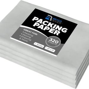 Bryco Goods Newsprint Packing Paper Sheets for Moving - 10lb - 320 Sheets of Newspaper Paper - Wrapping and Protecting Fragile Items, Box Filler, Shipping Supplies - 27" x 17" - Me in the USA