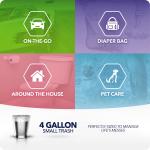 Color Scents Small Trash Bags - 4 Gallon, 60 Bags (1 Pack of 60 Count), Twist Tie - Light Blue in Ocean Mist Scent with Microban