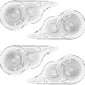 4 Pcs Correction Tape, 39.4 Ft White Wrong Out Tear-Resistant Bulk, Instant Corrections Easy To Use Applicator for School, Office, Note Taking, Journal (Tape Width 0.2 in, Clear)