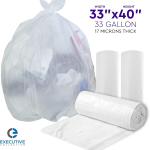 33 Gallon Trash Bags - 250 Count - 33" x 40" Clear Plastic Garbage Bags Tall Can Liners - Cleaning Products for Home, Office Bulk Trash, Light Residential or Commercial Waste, Indoor and Outdoor Use