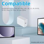 USB C Fast Charger for Samsung Galaxy Tab A9+ Plus A8 A7 S9 FE S6 Lite (2024) Tablet, 20W Type-C Power apter
