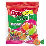 Bon Bon Bum – Fruity Lollipop with Bubble Gum center – Perfect for Parties and Sharing (10 Pieces, Sour)