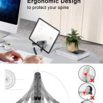 MONEER Cell Phone Stand, Phone Stand for Desk, Foldable & Portable iPhone Stand, Cell Phone Holder Desk Compatible with All Mobile Phone, iPhone, iP mini, Tablet 4-10.5" (Silver)