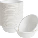 ECOLipak 16 oz Paper Bowls, [150-Pack] Compostable Paper Bowls Bulk, Heavy-duty Disposable Bowls for Hot And Cold Food