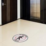 No Pedestrian Traffic Floor Decals Red Black Anti-Slip Round Shape Business Industrial Signs Stickers 24Inches Longer Side