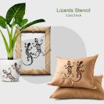 Lizards Stencil Reusable Sturdy Flexible Clear Plastic 1-5.5x5.5 in Arts and Crafts Material Scrapbooking for Airbrush Painting Drawing