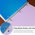 HABGP 16Pcs/2 Set 3 Ring Binder Dividers with Tabs, 8 Color Tab Divders for 3 Ring Binder, Plastic Pastel Page Folder Dividers Sheet Protectors, Three Ring Binder Index Dividers for Notebook