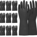 Beieverluck 10 Pairs Chemical Resistant Gloves Large Rubber Cleaning Gloves Heavy Duty Dishwashing Gloves Protective Safety Work Gloves, Medium