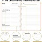 Undated Daily Monthly Planner for 2026 or Anytime - A5 To Do List with Hourly Schedule, Hardcover Spiral Bound Daily Planner to Increase Focus, Stylish School/Office Supplies, 5.8" x 8.5", Pink